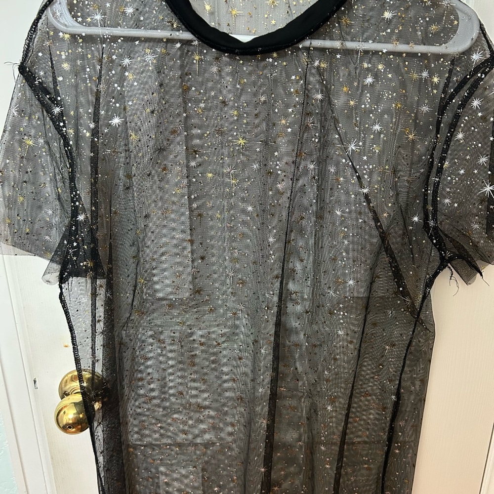 Sheer Starry Black Dress